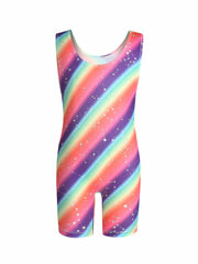 Girls Sleeveless Athletic Jumpsuit Gymnastics Leotards Outfit