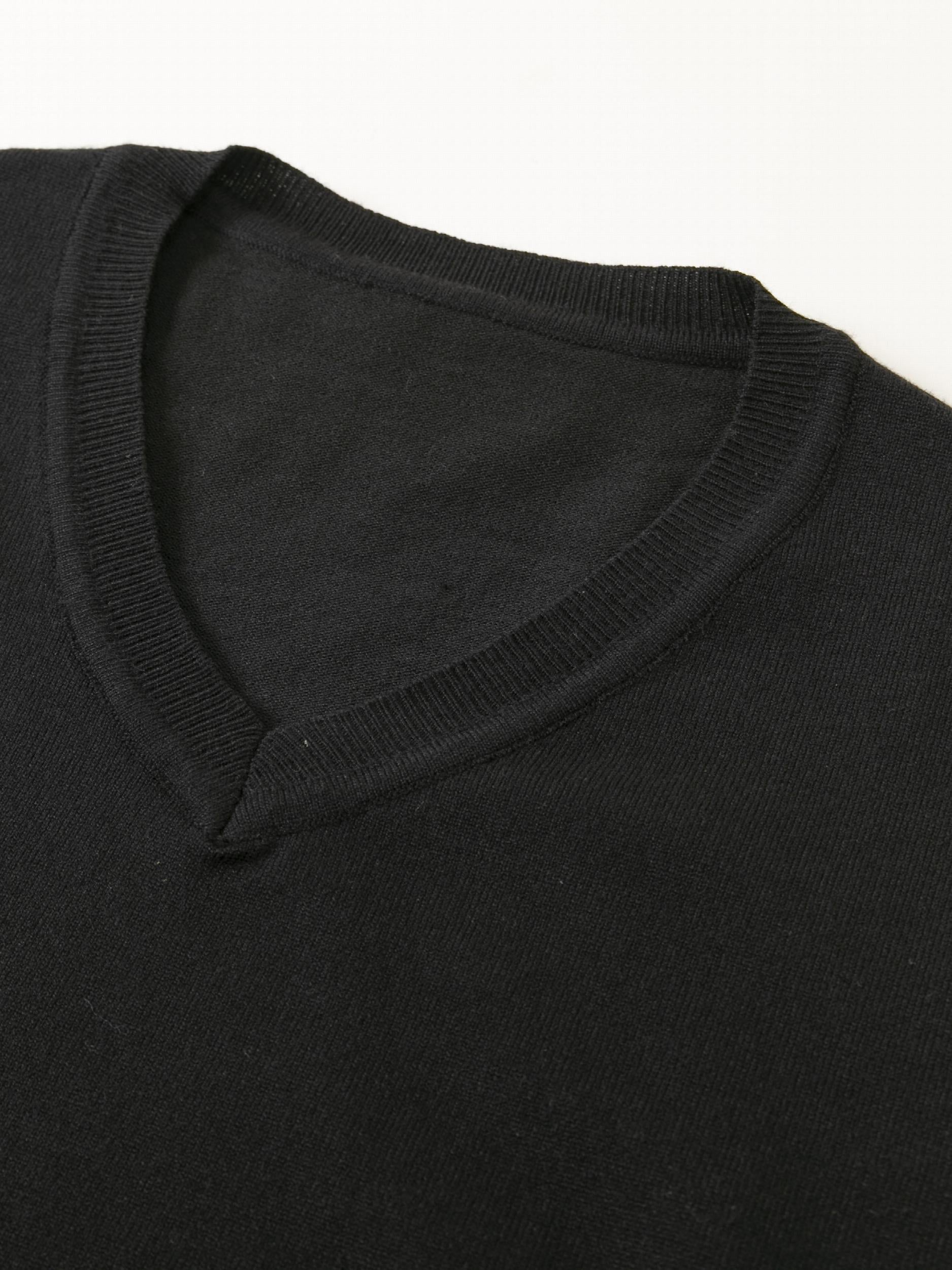Stretch V Neck Pullover Men's Sweater Casual Warm Winter Knit Solid Fall