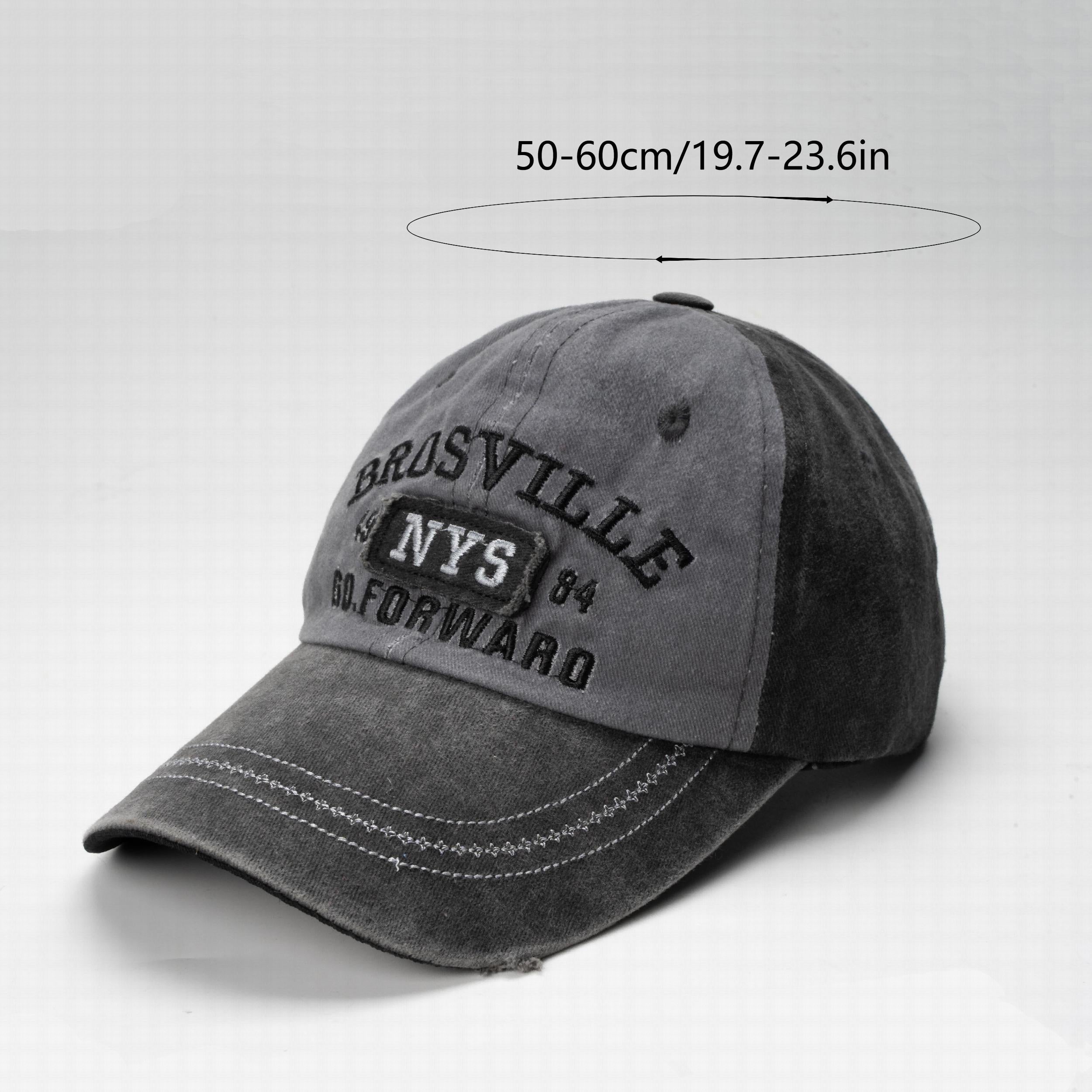 NYS Embroidery Patch Baseball Cap Washed Distressed Vintage Cotton Dad Hat