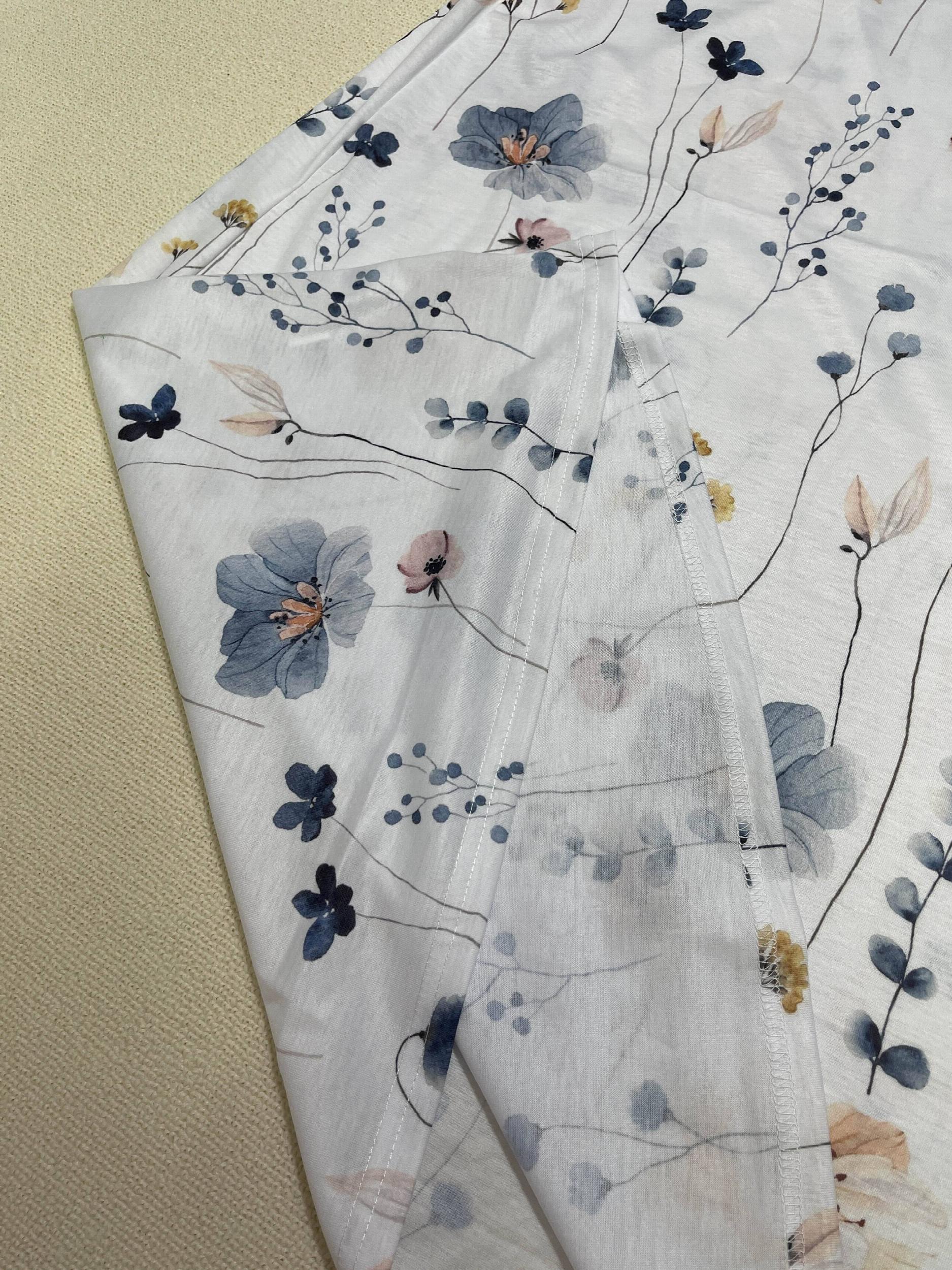  Floral Print Short Sleeve Casual Dress