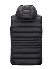 Hooded Vest Men's Zip Up Casual Winter Vest