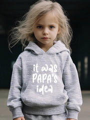 Papa's Idea Pattern Long Sleeve Hooded Sweatshirt Girls Comfy Hoodies