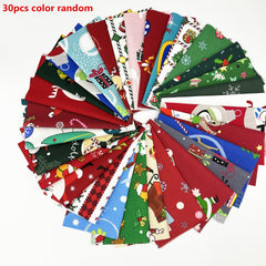 30pcs Christmas Patchwork Fabric Set, Printed Cotton for DIY Sewing Quilting