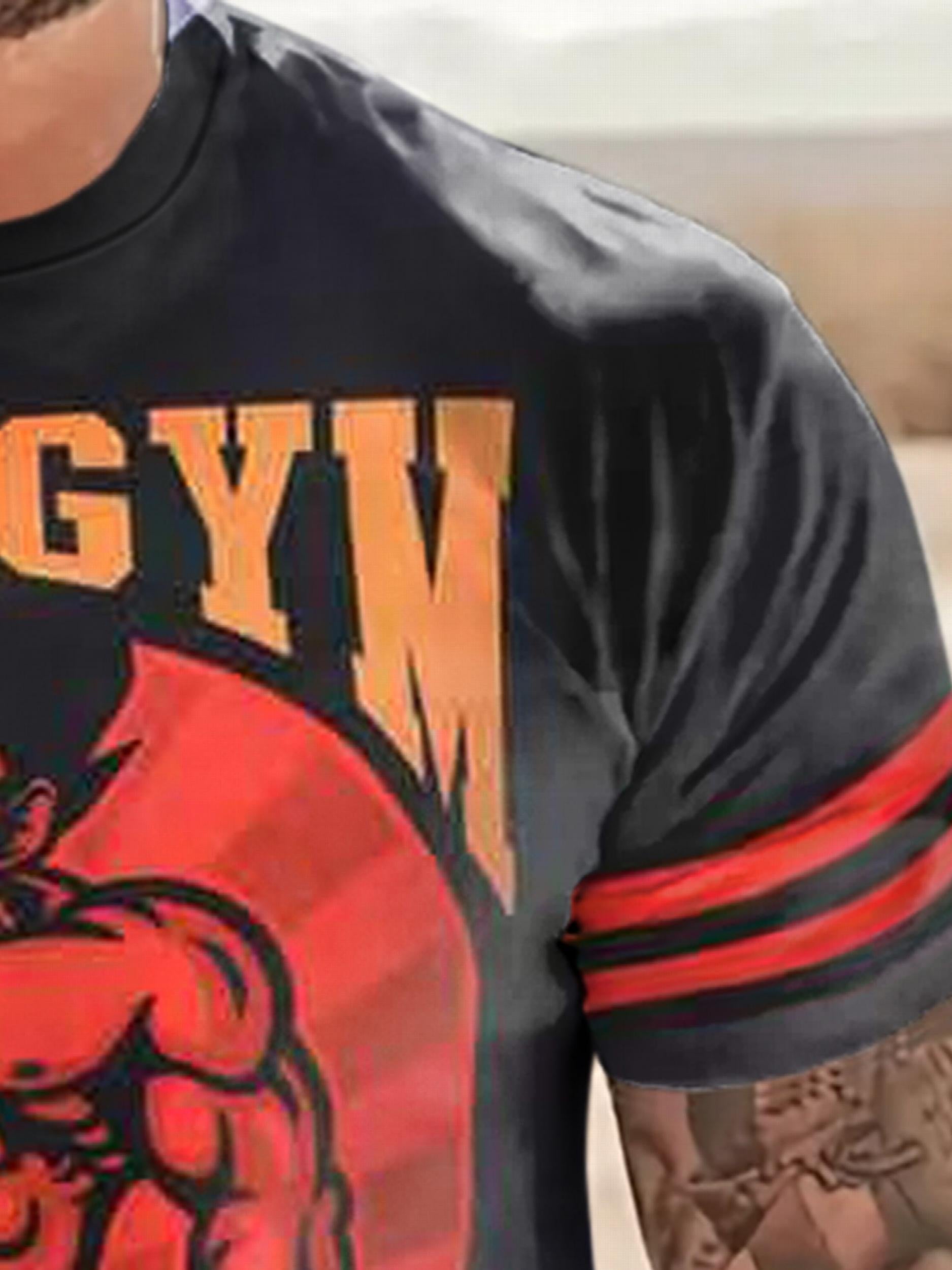 Men's Weightlifting 3D Print Stretch Tee for Summer Outdoor Activities
