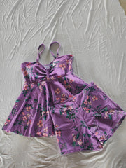 Floral Print Ruched Swimsuit Set