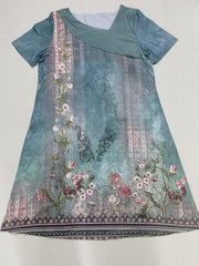  Floral Print Short Sleeve Casual Dress