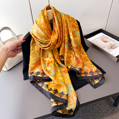 Shawl Scarf Auspicious Deer Cloud Pattern Two tone 180x70cm
