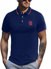 Men's Rabbit Skull Shirt Active Stretch Lapel Button Up Short Sleeve