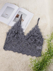 Floral Embroidery Longline High Stretch Bra Plus Size Women's Plus