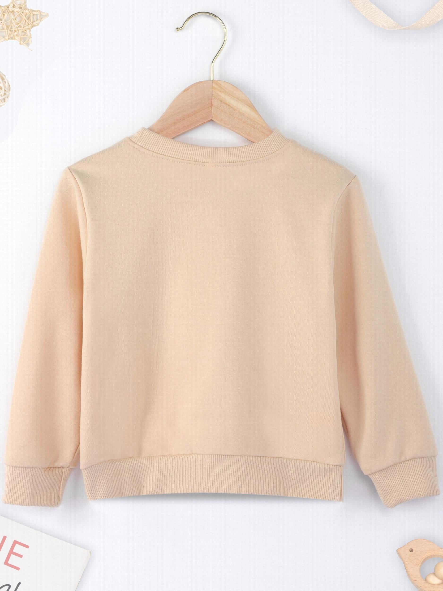 Girls Fun Print Crew Neck Sweatshirt Tops - Spring Fall Outfits
