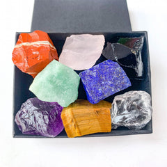 8pcs Large Rare Crystals Chakra Healing Stones Gem Collection Gift Box