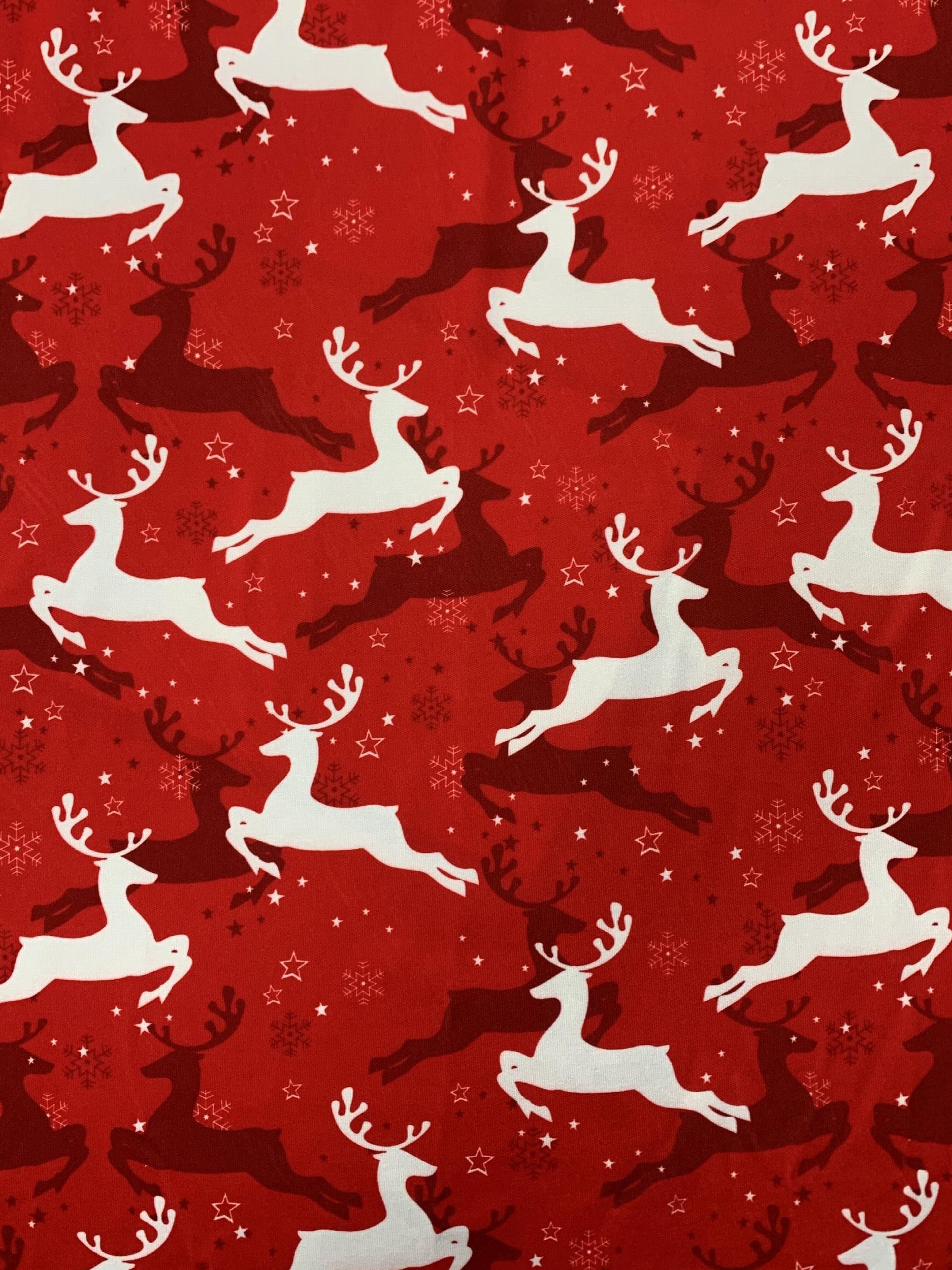  Christmas Deer Print Cardigan Open Front Long Sleeve