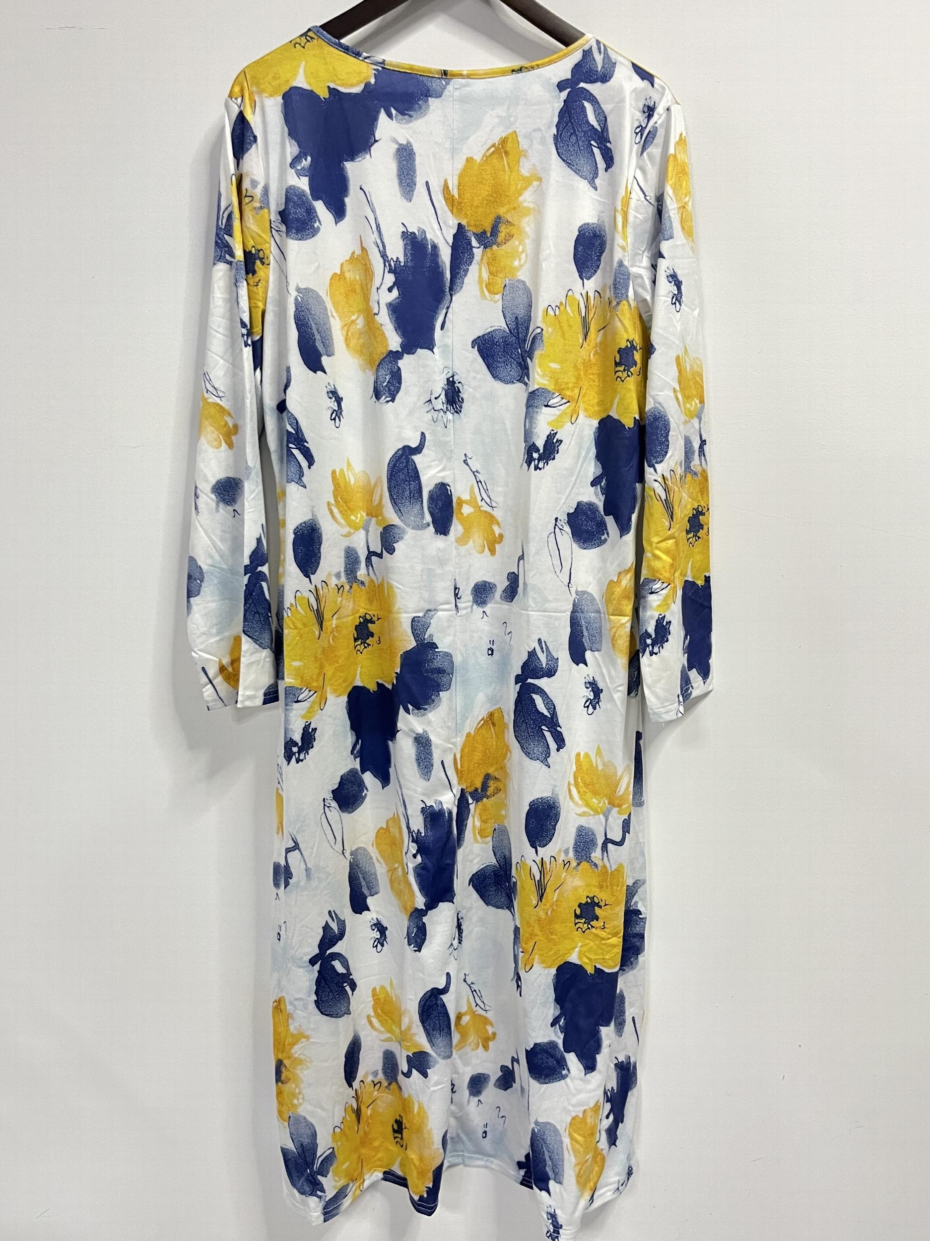  Women's Floral Print Long Sleeve Casual Dress