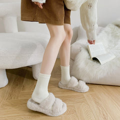 6 Pairs Solid Mid Tube Socks Women's Stockings