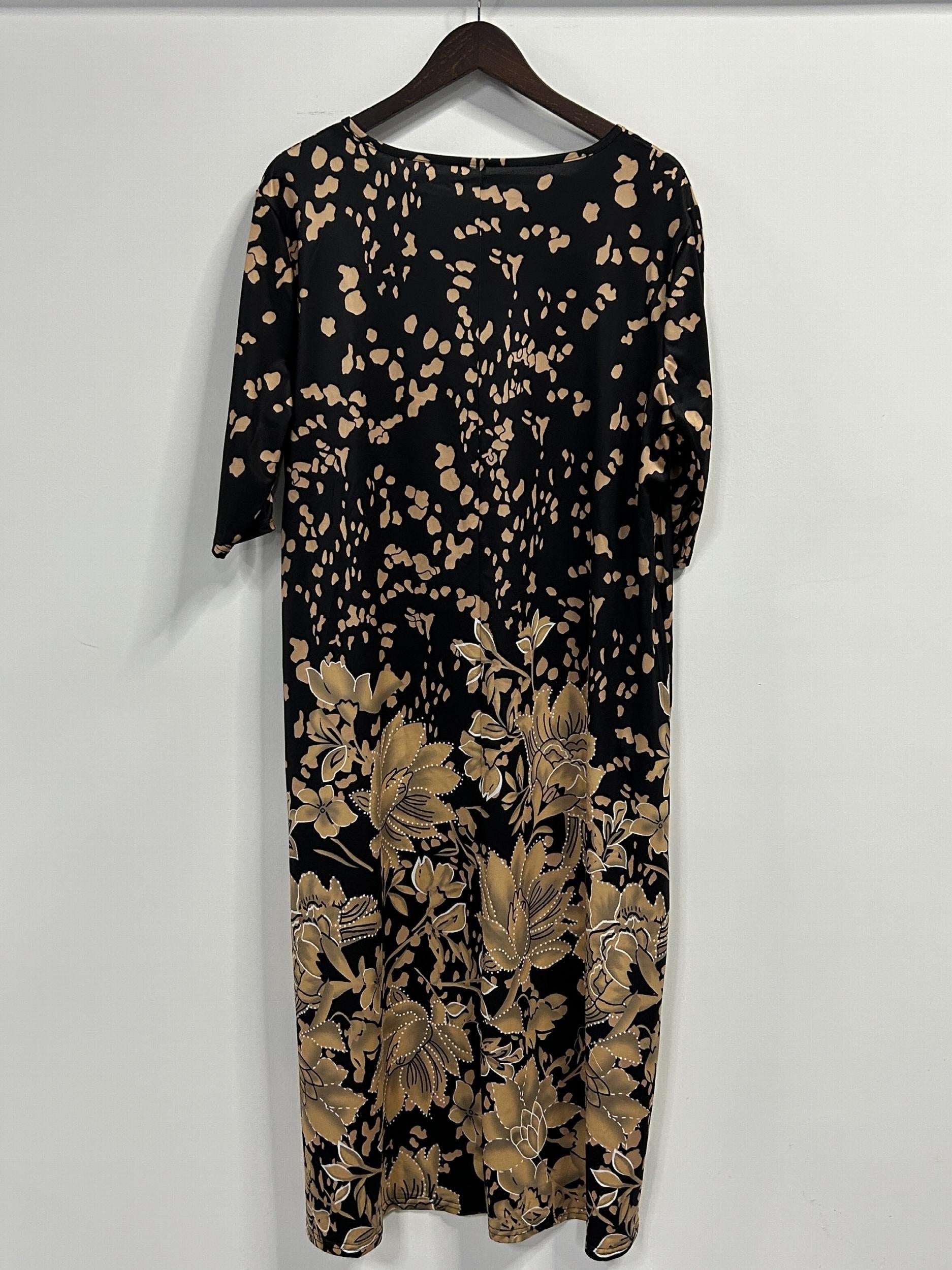 Floral Print Button Decor Plus Size Casual Dress
