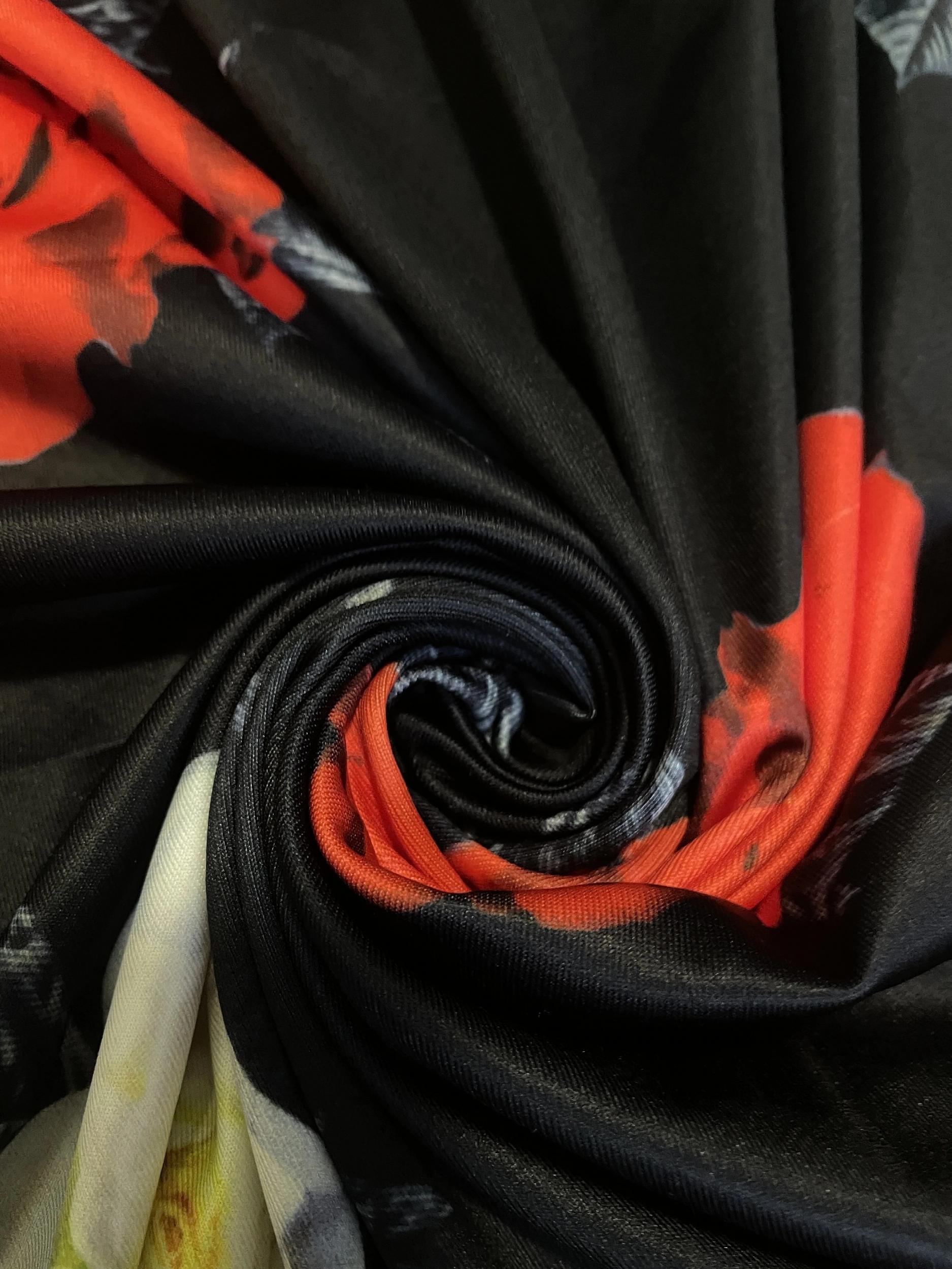  Floral Print Elastic High Rise A line Pleated Maxi Skirt