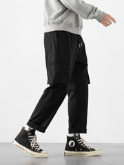 Men's Aa Pattern Print Cropped Cargo Pants