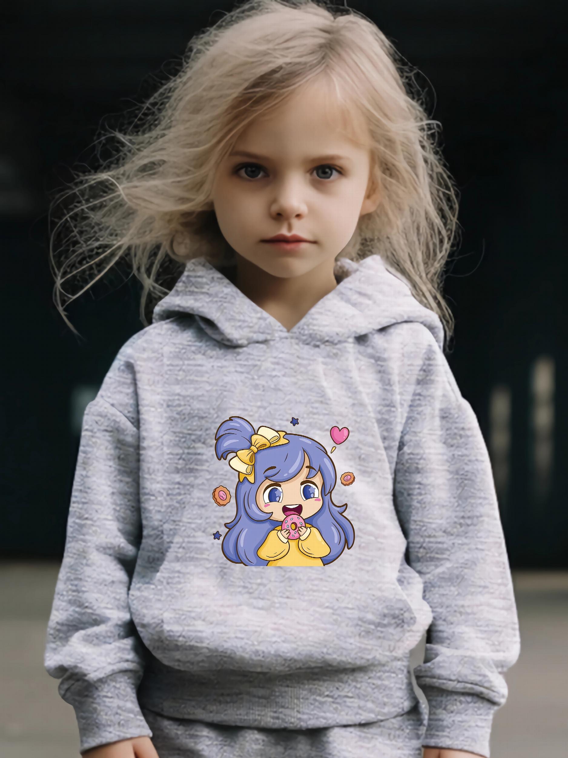 Cartoon Girl Print 2pcs Girls Outfits For Sports Spring Fall Outdoor Gift