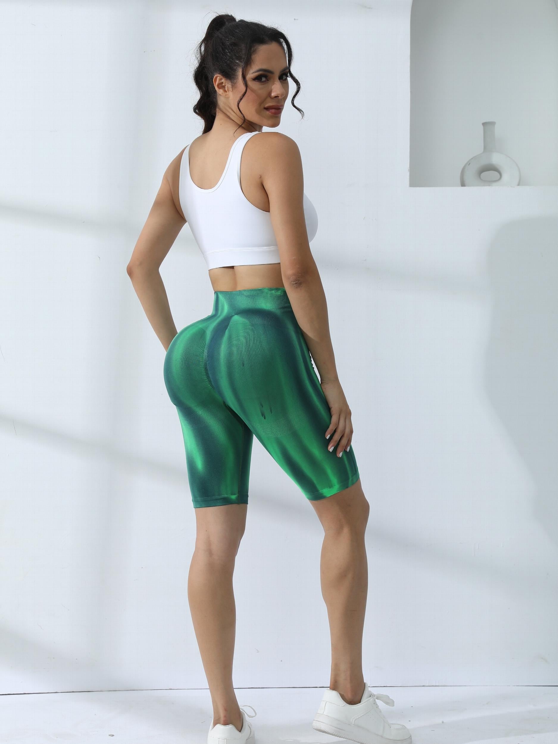 Print Seamless Biker Shorts Butt Lifting High Waist Activewear
