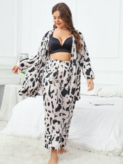  Floral Long Sleeve Robe & Pants Set