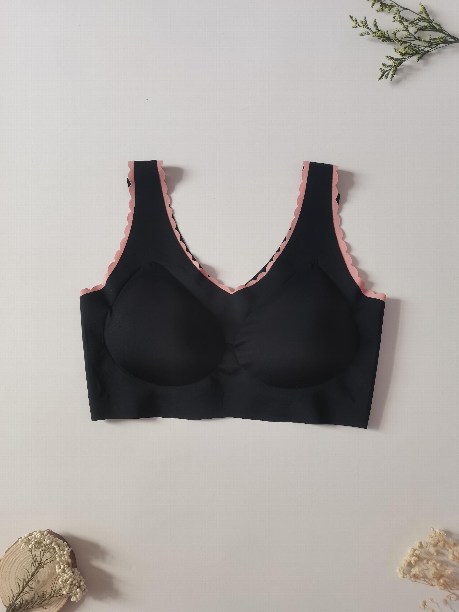3pcs Colorblock Wireless Bras Women's Lingerie