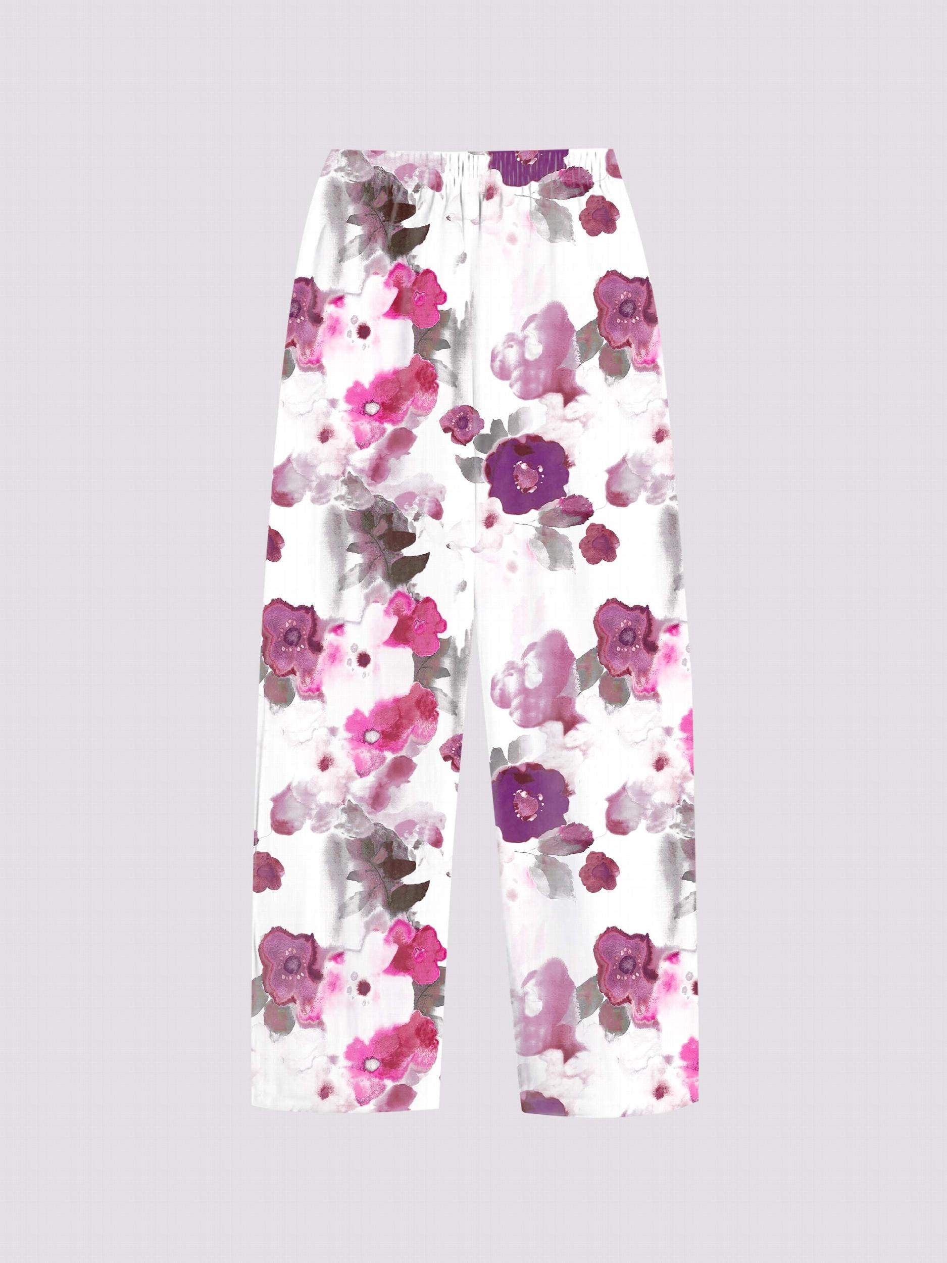 Graphic Print Dual Pockets Loose Pants Casual Comfy Pants