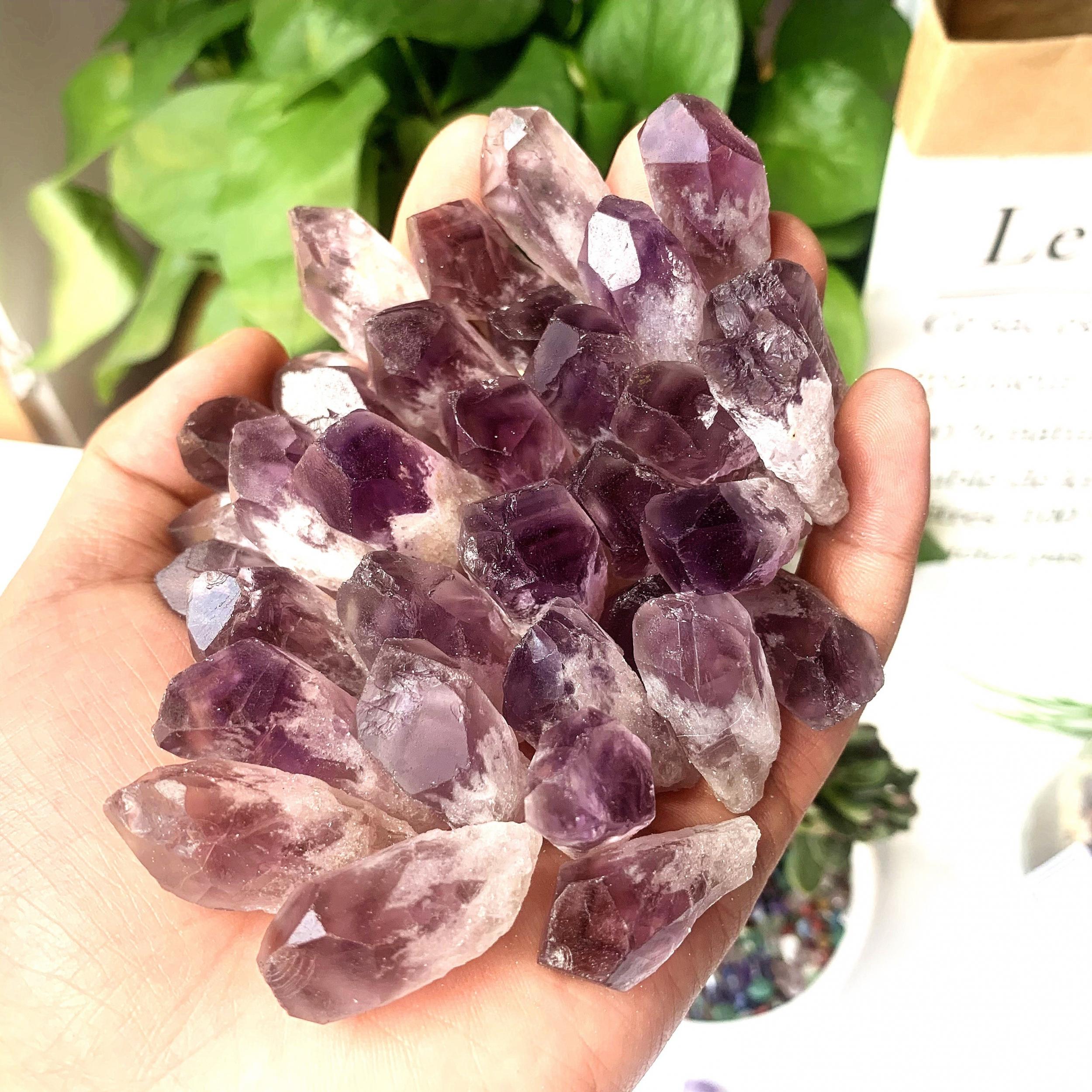 5pcs Natural Amethyst Raw Stone Crystal Rough Points Bulk Gemstone Reiki Healing