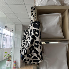 Leopard Pattern Tote Shoulder Bag Lightweight Versatile Storage Bag