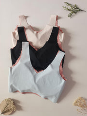 3pcs Colorblock Wireless Bras Women's Lingerie