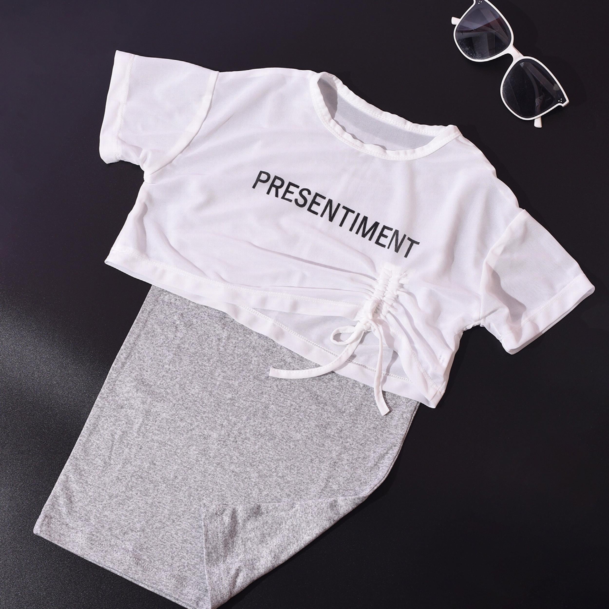 Girls Drawstring Cover Up T Shirt And Tank Dress Set