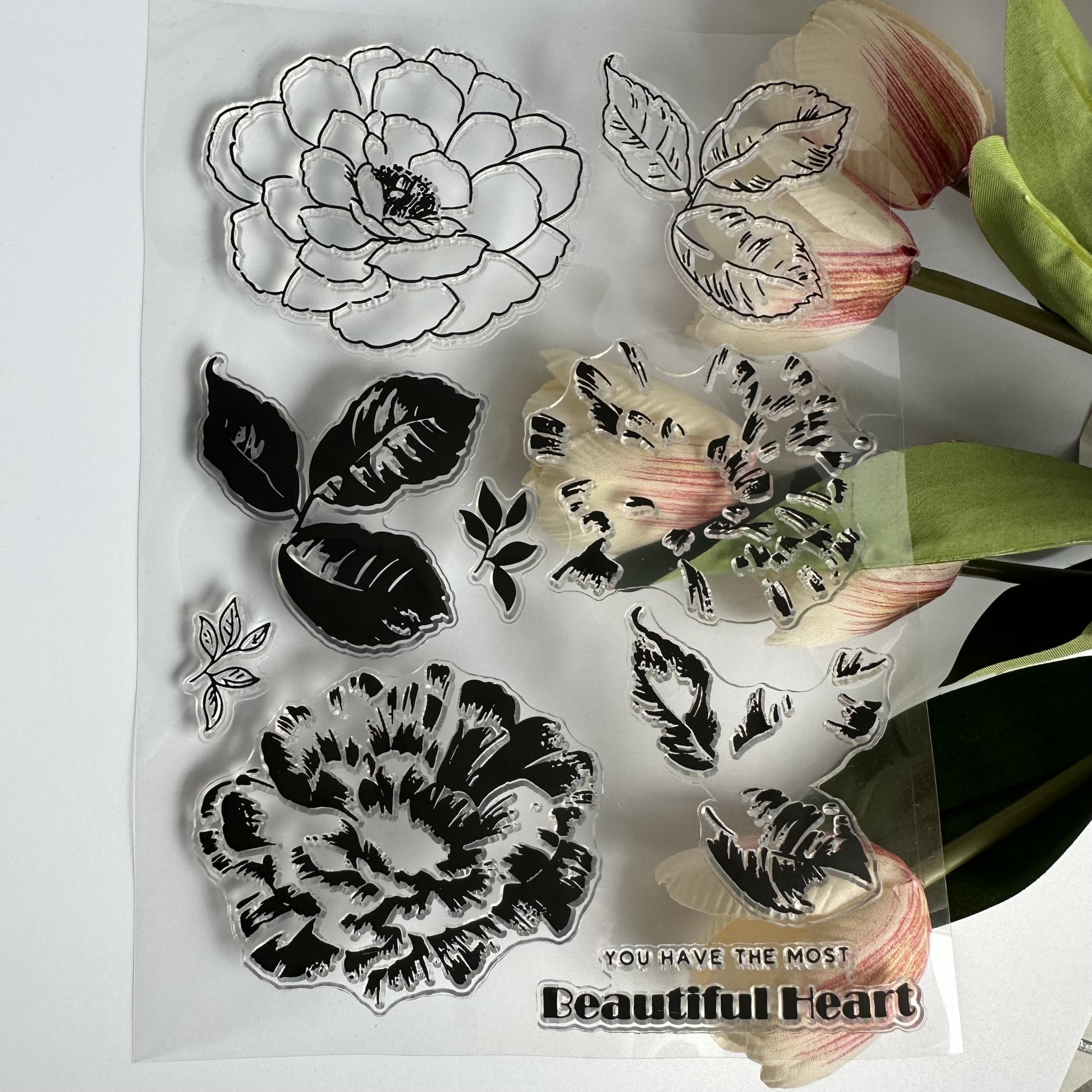 Flower & Butterfly Clear Stamp Set for Card Making & Scrapbooking