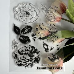 Flower & Butterfly Clear Stamp Set for Card Making & Scrapbooking