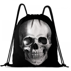Halloween Flower Skull Drawstring Backpack Ghost Skull Elf Pattern