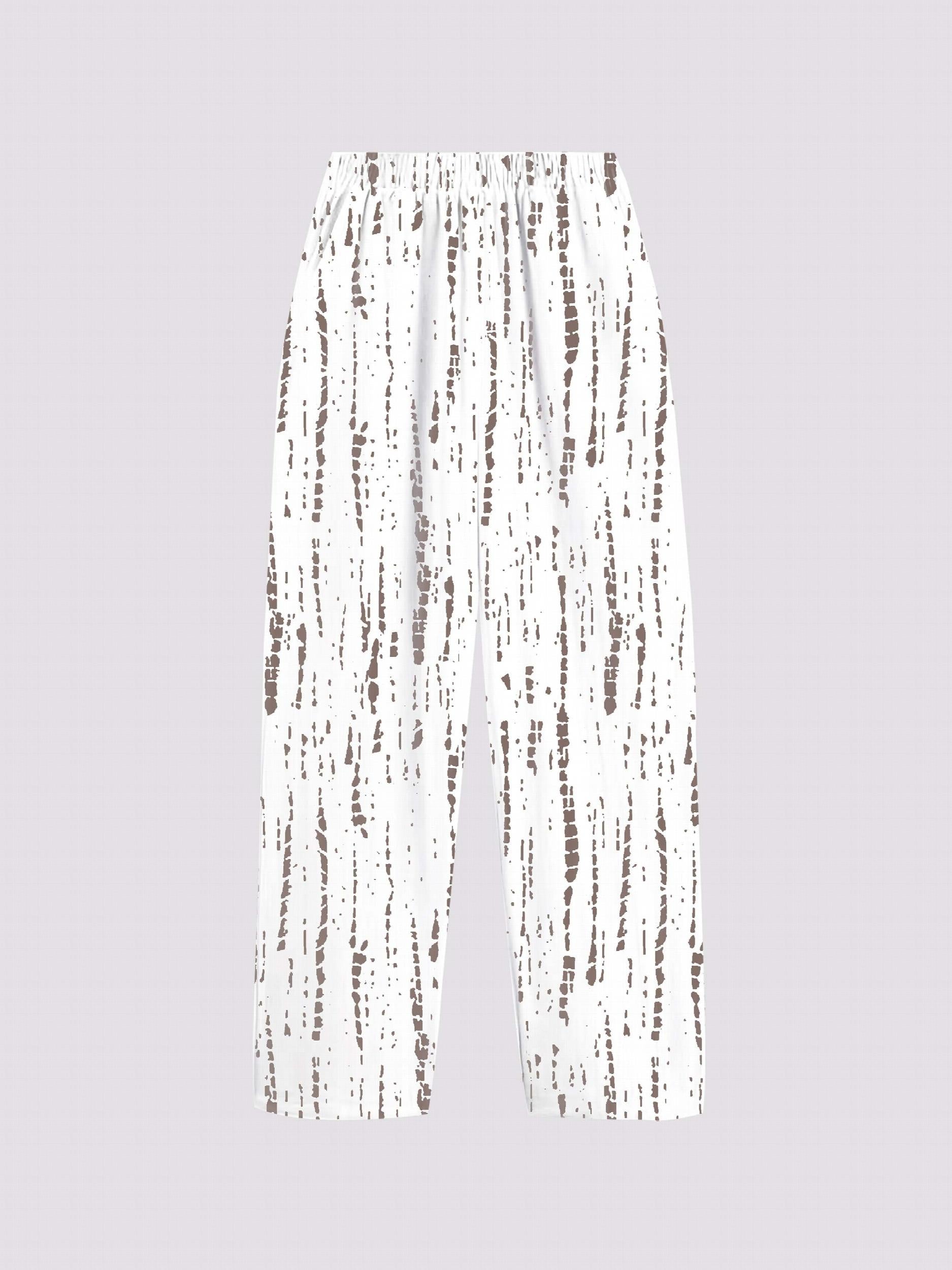 Graphic Print Dual Pockets Loose Pants Casual Comfy Pants Women