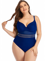 One Piece Swimsuit V Neck Backless