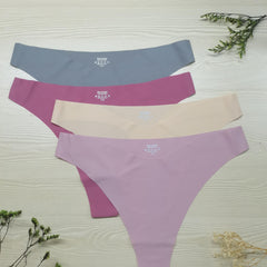 4 Pack Women's Plus Size Seamless Low Waist Cooling Briefs Set