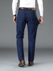 Father's Gift Straight Fit Jeans Men's Casual Trousers Spring Fall Business