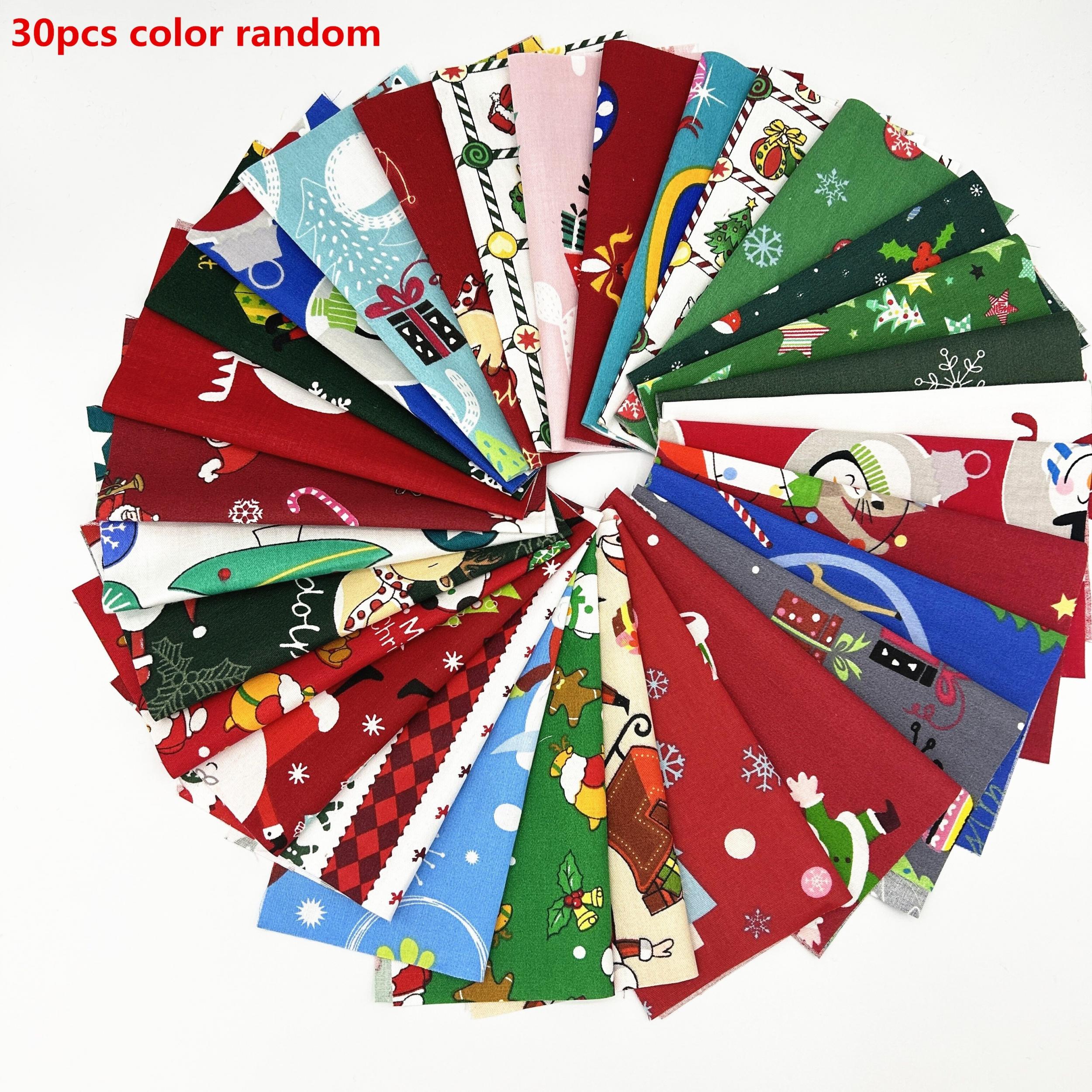 30pcs Christmas Series Patchwork Cloth Cotton Set for DIY Sewing Scrapbooking