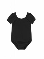 Girls Skinny Ballet Short Sleeve Bodysuit for Dance Training