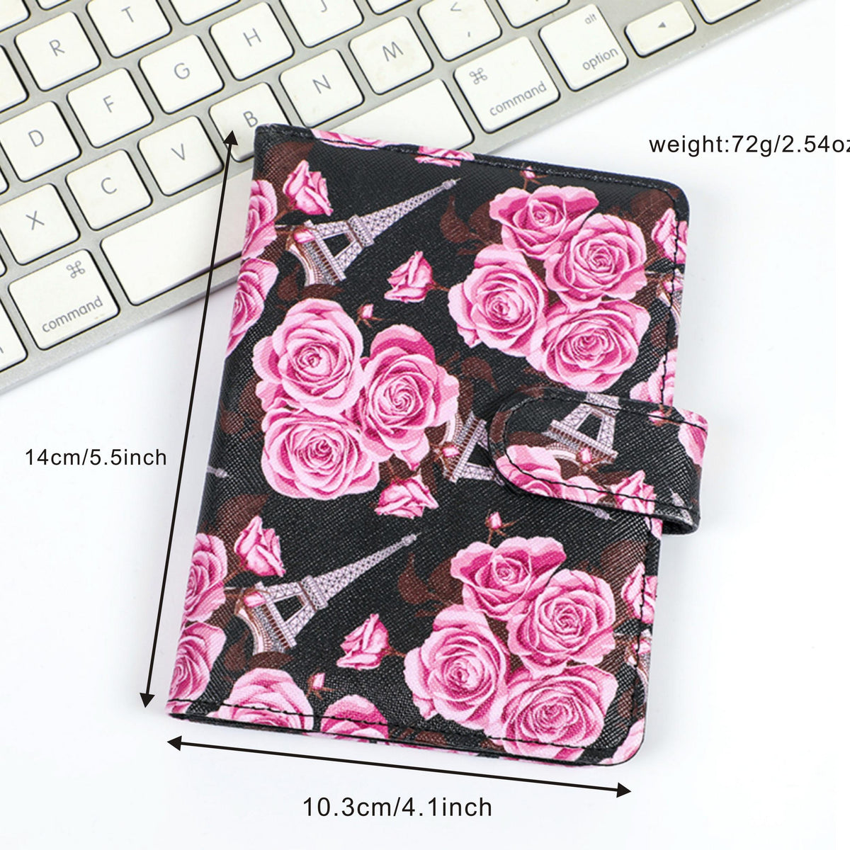 Floral Pattern PU Leather Passport Holder Functional Case