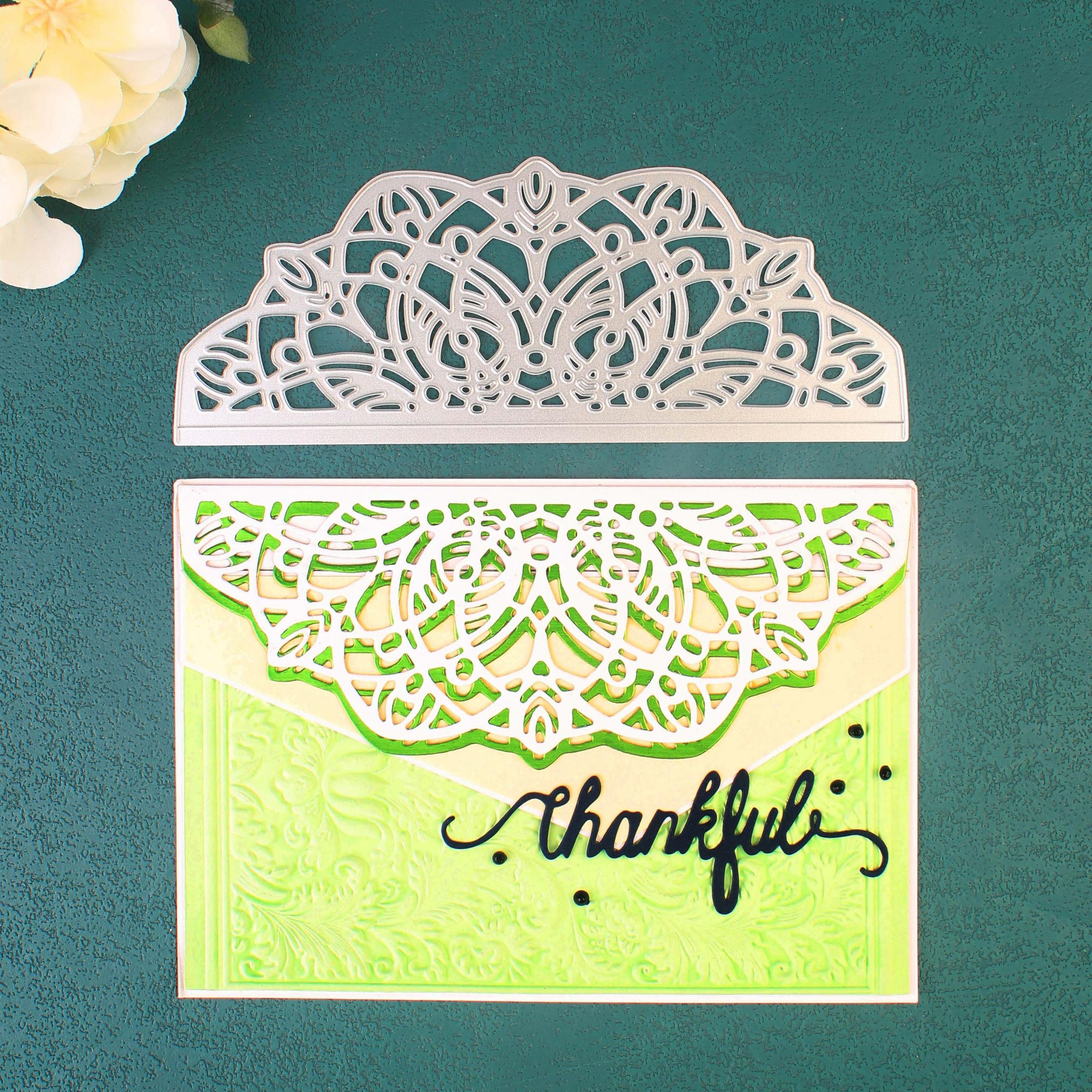 7pcs Lace Flower Edge Border Metal Dies For Card Making Wedding Scrapbook