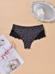  High Rise Heart & Letter Print Brief