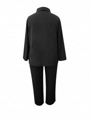  Casual Outfits Set Women's Solid Half Zip Top & Pants