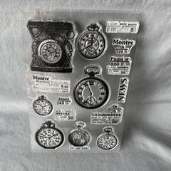 Retro Clock Series Stamp Flower Silicone Stamp