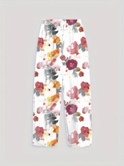 Graphic Print Dual Pockets Loose Pants Casual Comfy Pants