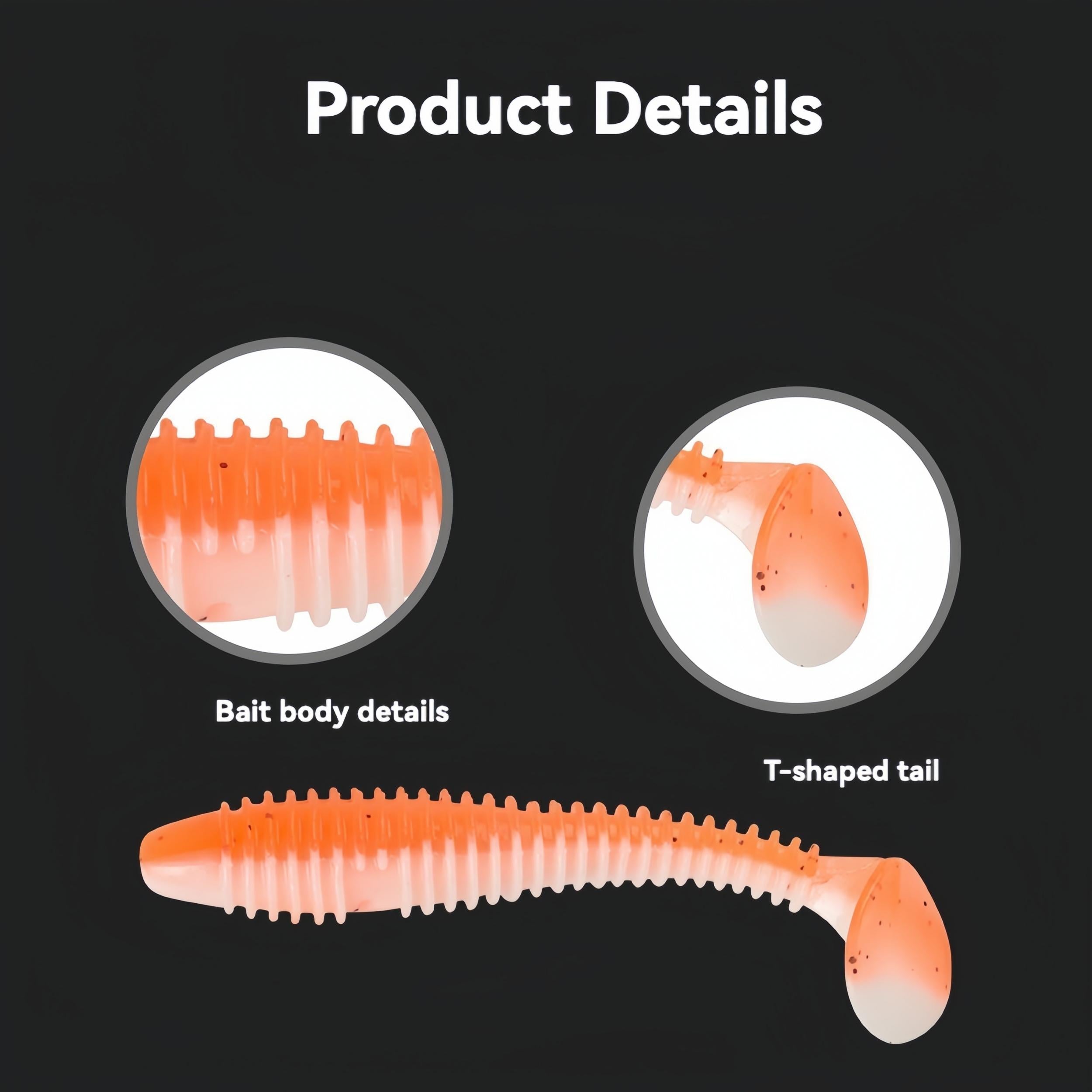 Spiral T Tail Lure Soft Fishing Bait Minnow Soft Bait Soft Bug