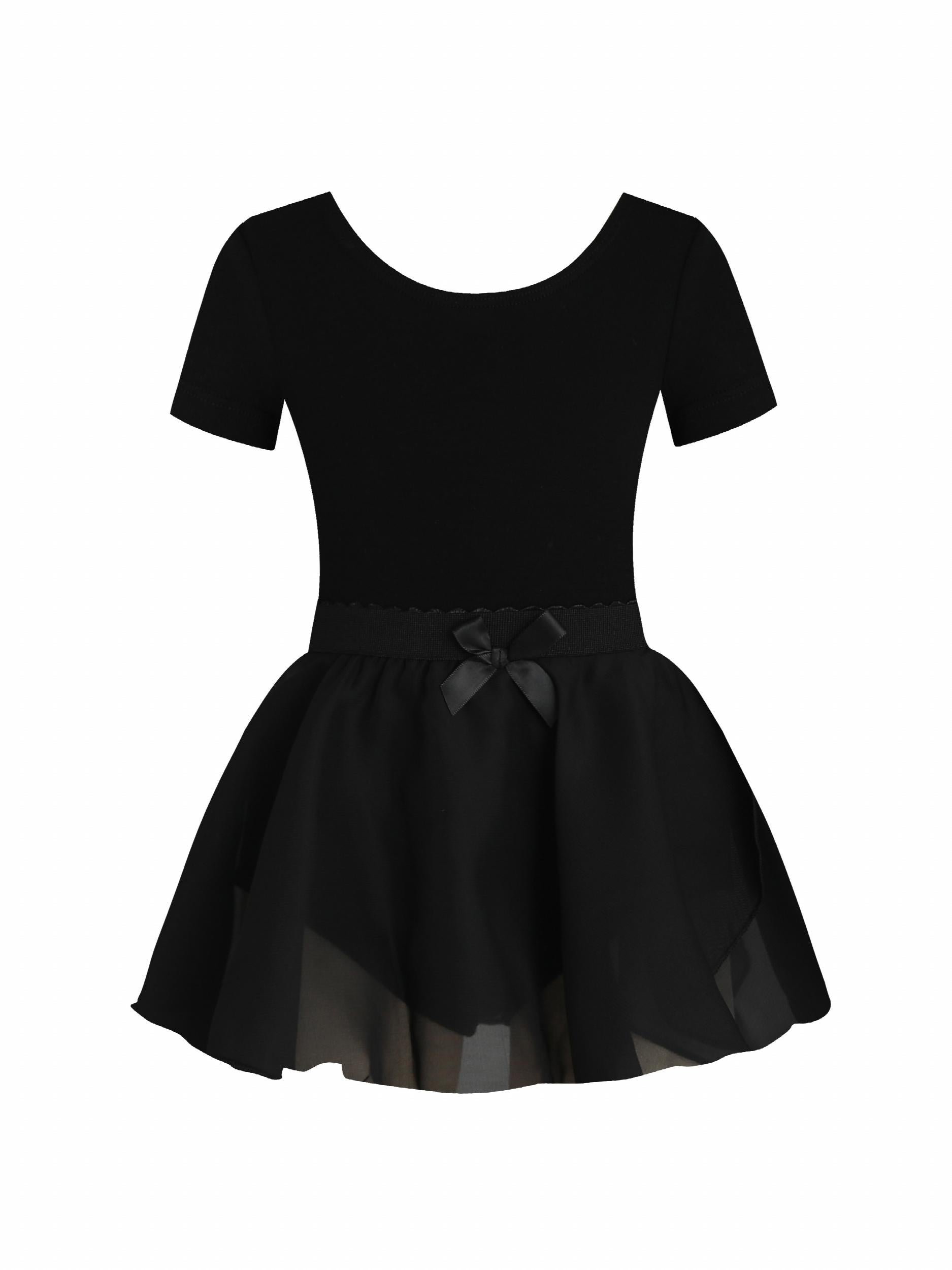 Girls Casual Chiffon Ballet Dress Short Sleeve Costume