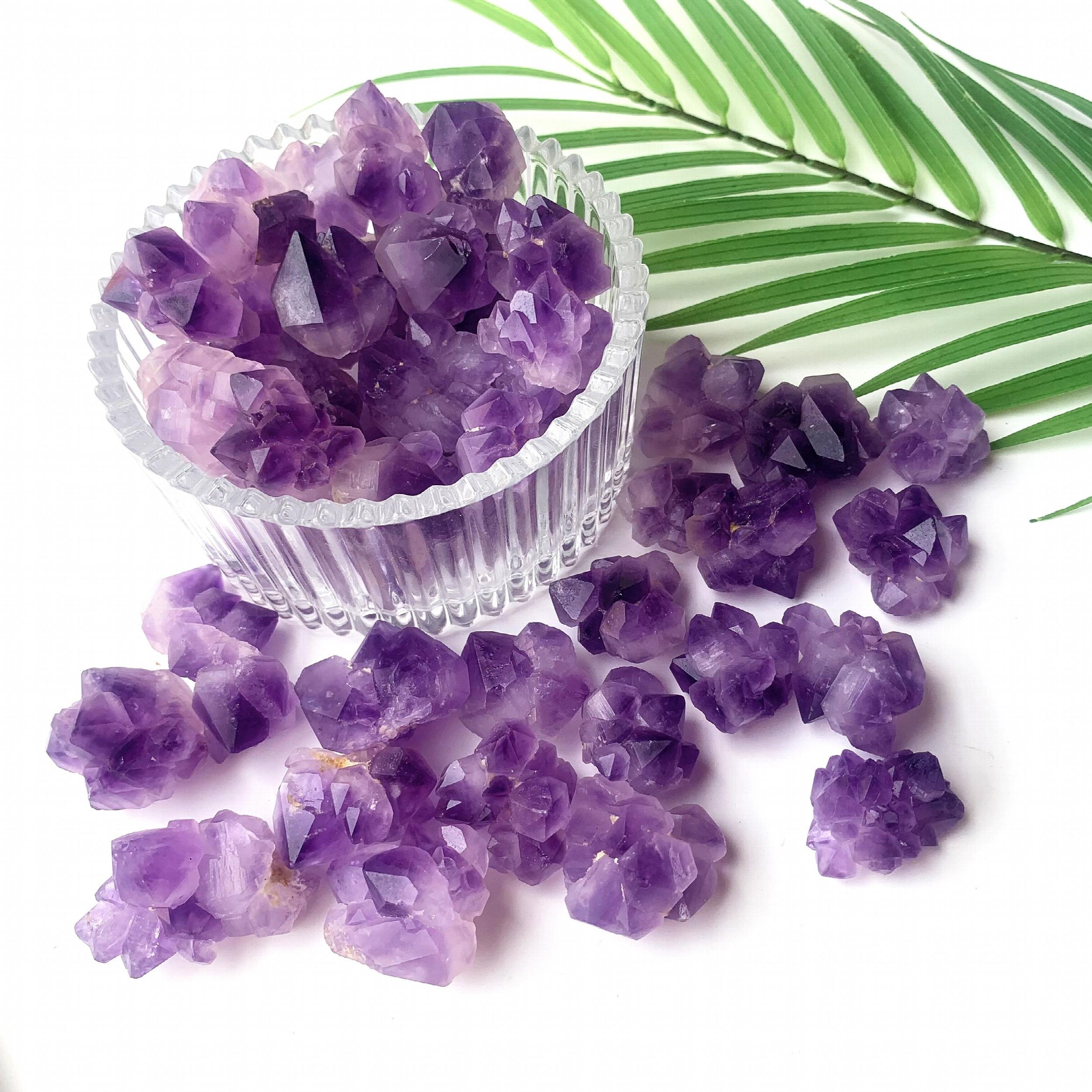 2 Natural Amethyst Flower Cluster Raw Stone Healing Crystals