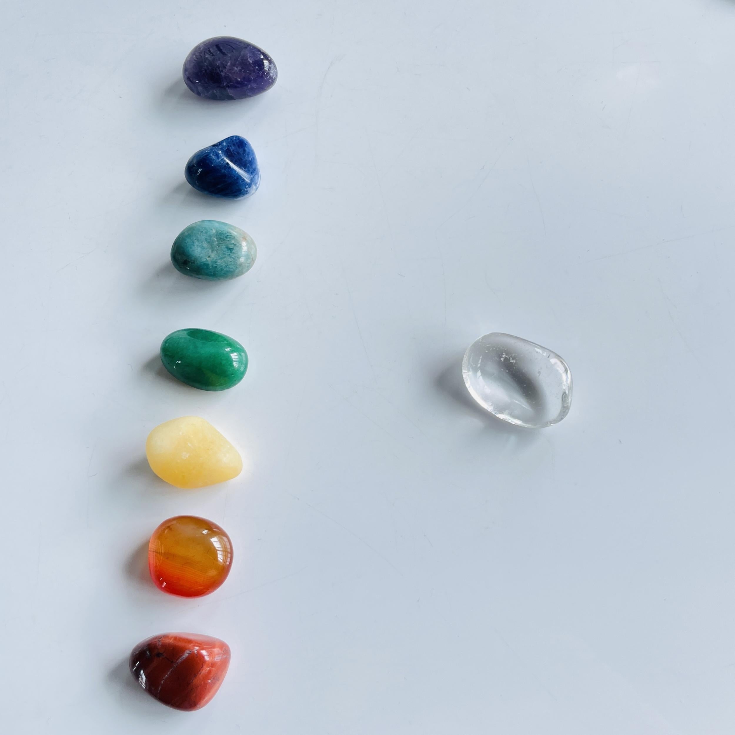 8pcs Tumble Gemstones & Bag Crystal Set - Perfect Portable Daily Healing Crystal