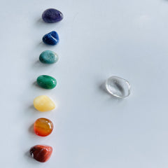 8pcs Tumble Gemstones & Bag Crystal Set - Perfect Portable Daily Healing Crystal